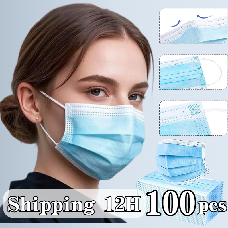 Disposable Mask Blue - Mascarilla protectora desechable azul de 100