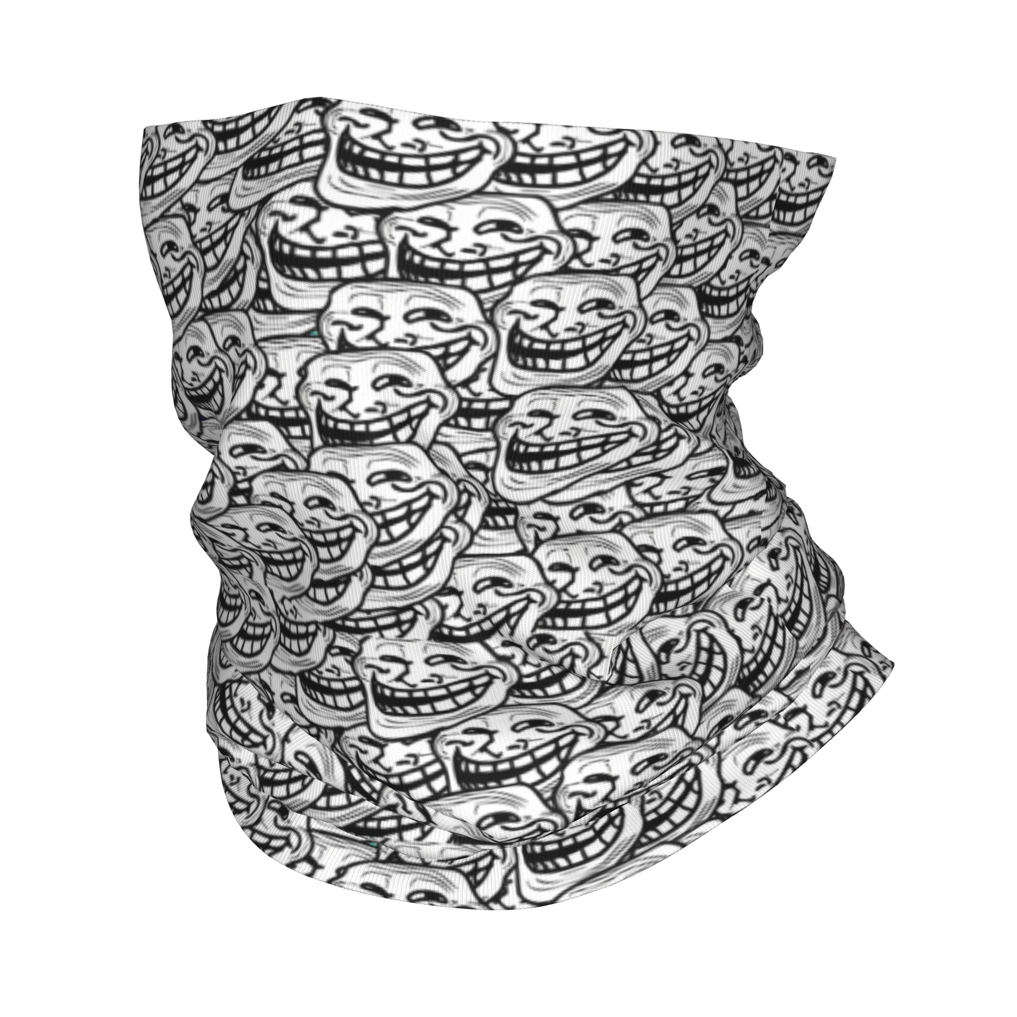 Neck Gaiter Face Cover - Divertido Anime Troll Face Quest Video