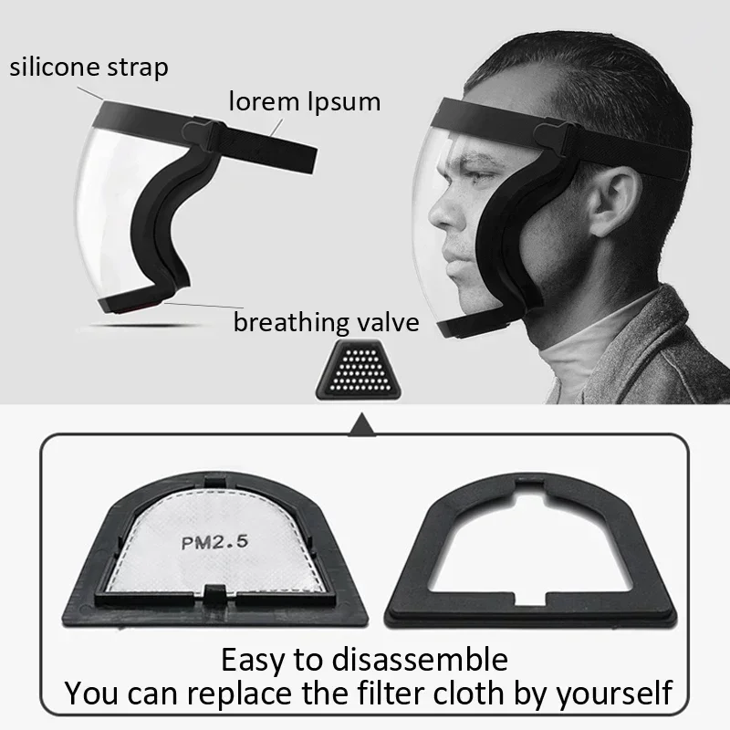 Anti Pollution Mask - Máscara de protección facial completa, protector