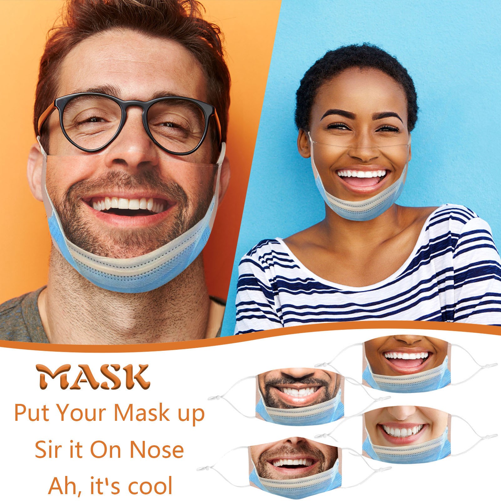 Cloth Face Mask Washable - Mascarilla bucal divertida para adultos, mascarillas
