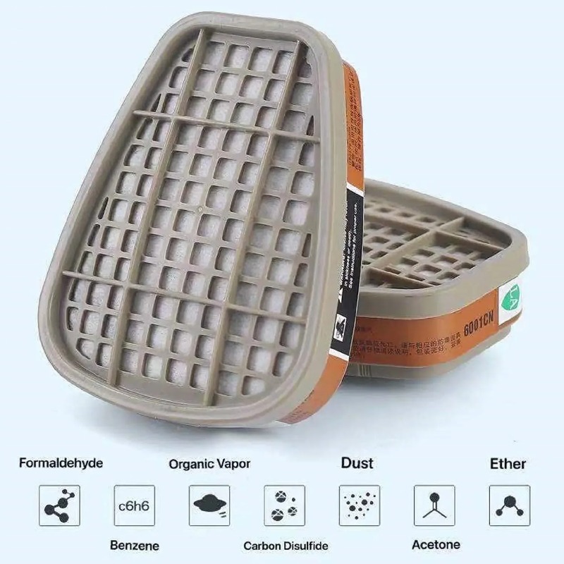 Dust Mask Construction - Cartuchos de Carbón Activado 6001, Filtro