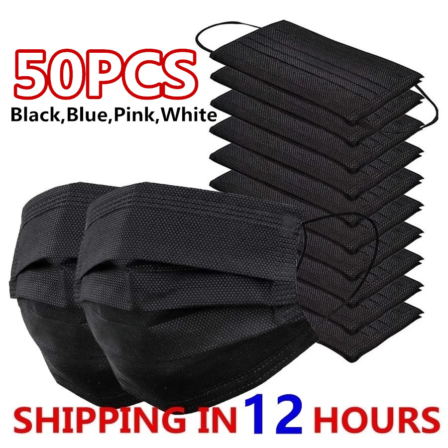 Black Face Mask Pack - Máscaras Máscara de 3 capas Máscaras