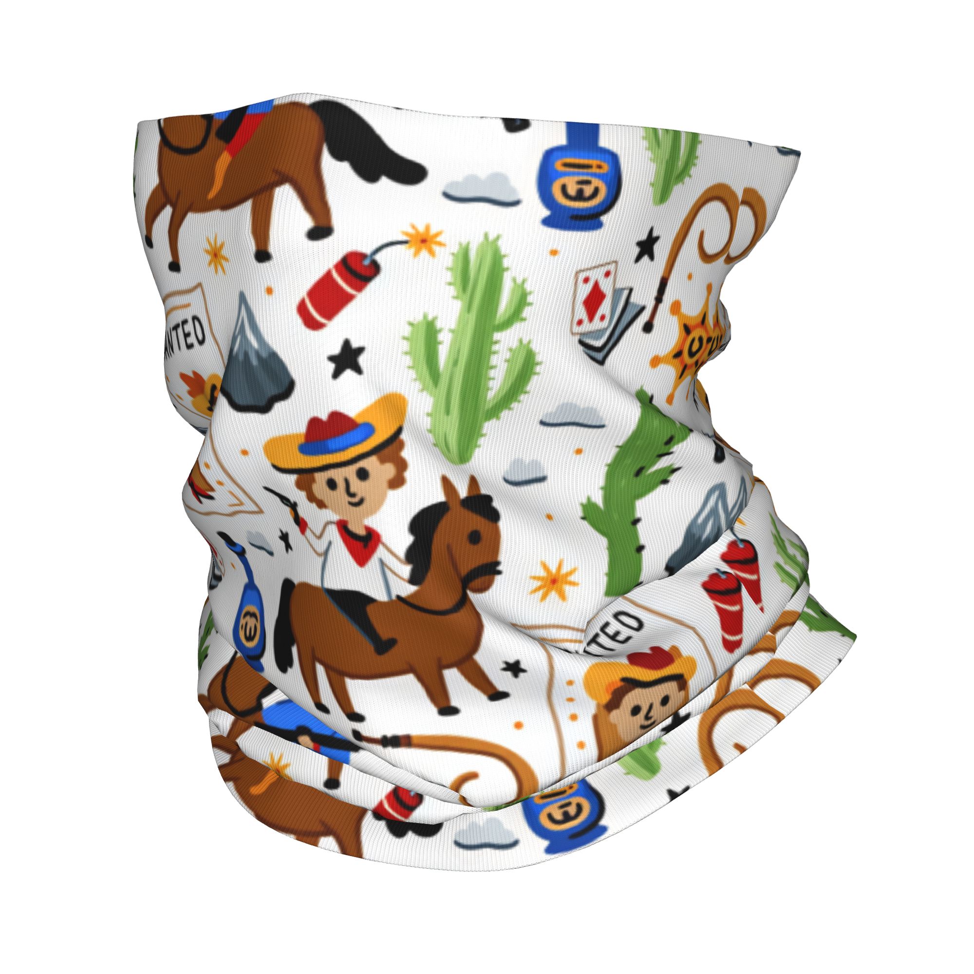 Kids Face Mask - Pasamontañas de Vaquero del Oeste para