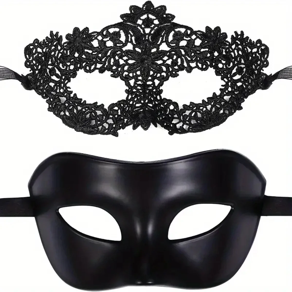 Black Face Mask Pack - Juego de 2 máscaras de disfraces