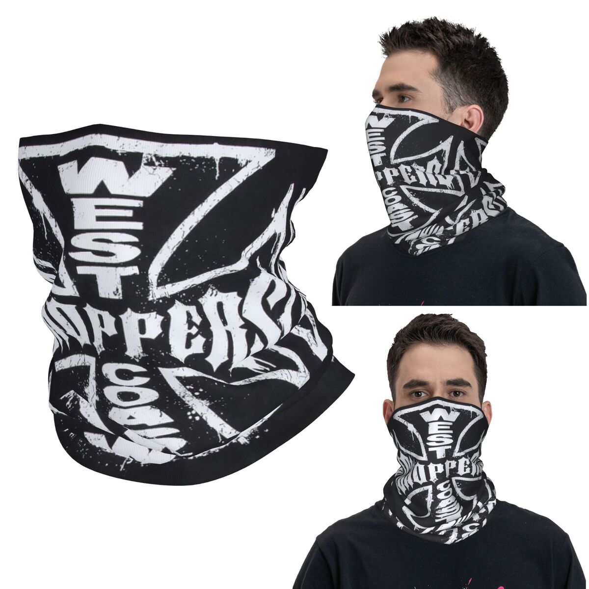 Neck Gaiter Face Cover - West Coast Iron Cross Choppers Bandana