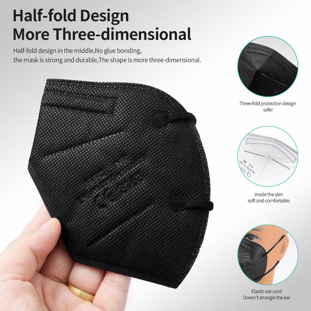10-100 Uds FFP2 máscaras KN95  - Kn95 Respirator Mask reseña y precio