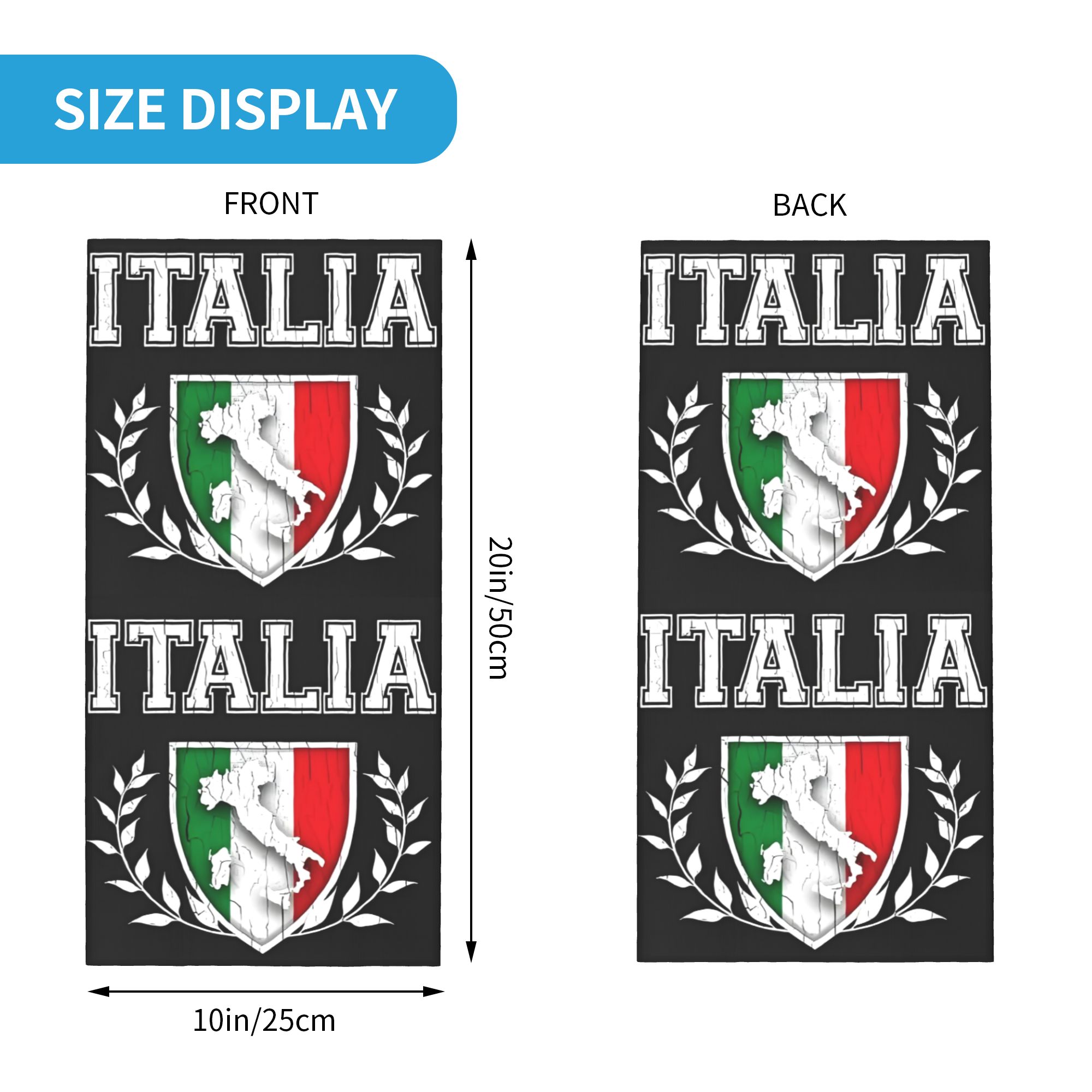 Bandana con bandera de Italia  - Neck Gaiter Face Cover reseña y precio