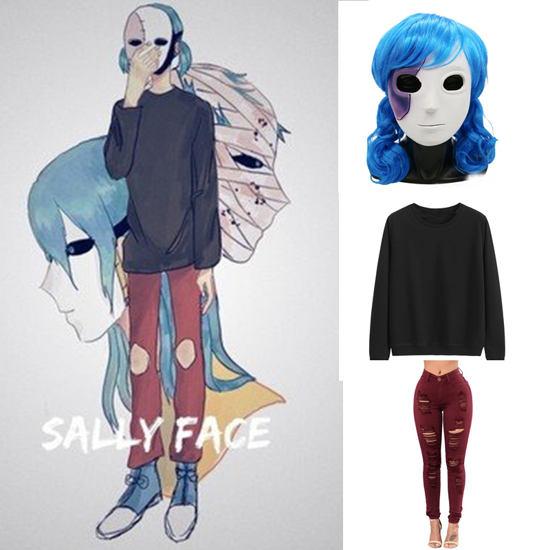 Disfraz de Sally Face para Cos - Black Face Mask Pack reseña y precio