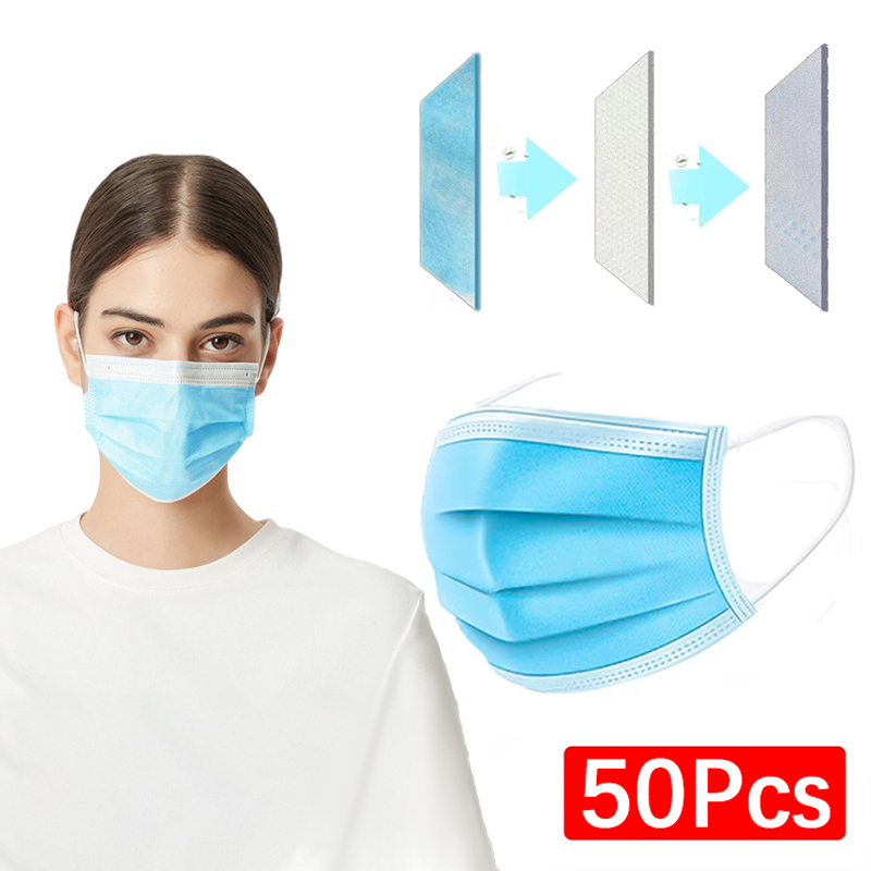 50 Uds. Mascarilla de 3 capas, - Black Face Mask Pack reseña y precio