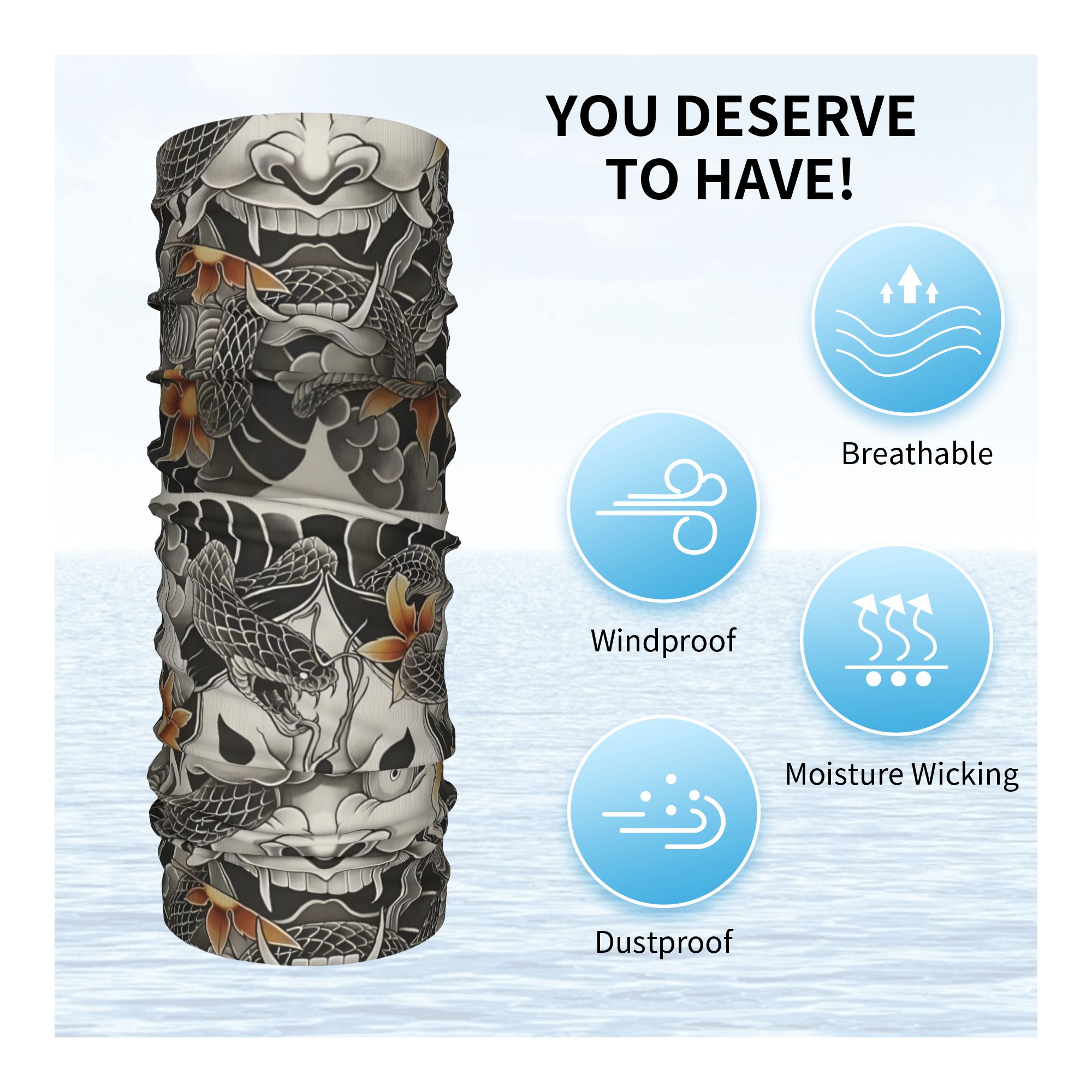 Bandana personalizada Samurai  - Neck Gaiter Face Cover reseña y precio