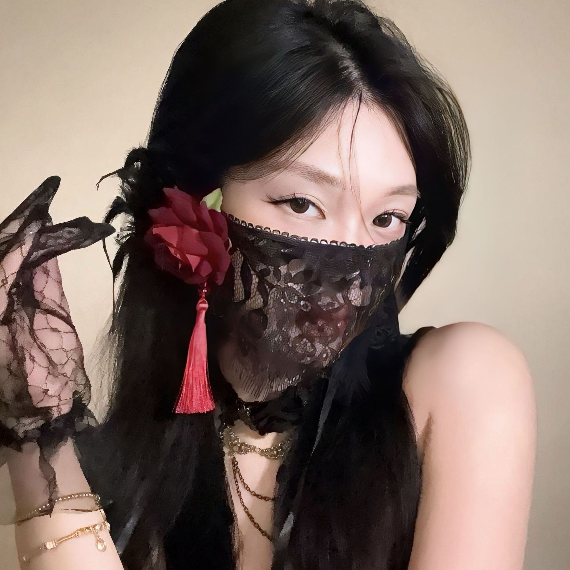 Máscara de Encaje Negra con Di - Respirator Half Face reseña y precio