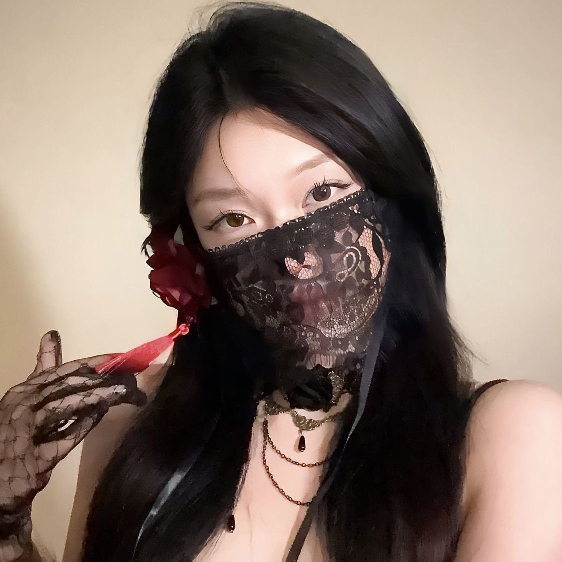 Máscara de Encaje Negra con Di - Respirator Half Face reseña y precio